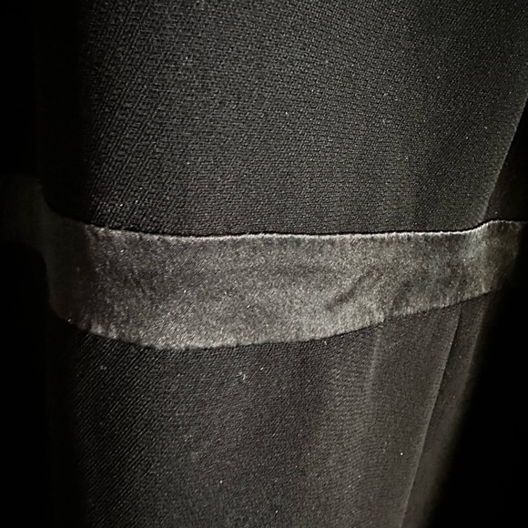 Talbots black dress sheer long sleeves, satin ribbon @ waist simple & elegant - Picture 6 of 10